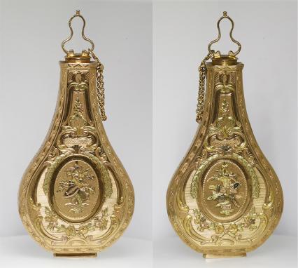 18世紀　カラーゴールド　香水瓶　パフュームボトル　アンティークオブジェ