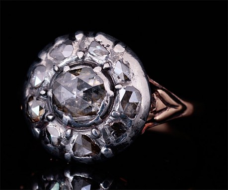 18世紀ローズカットダイヤモンドリング