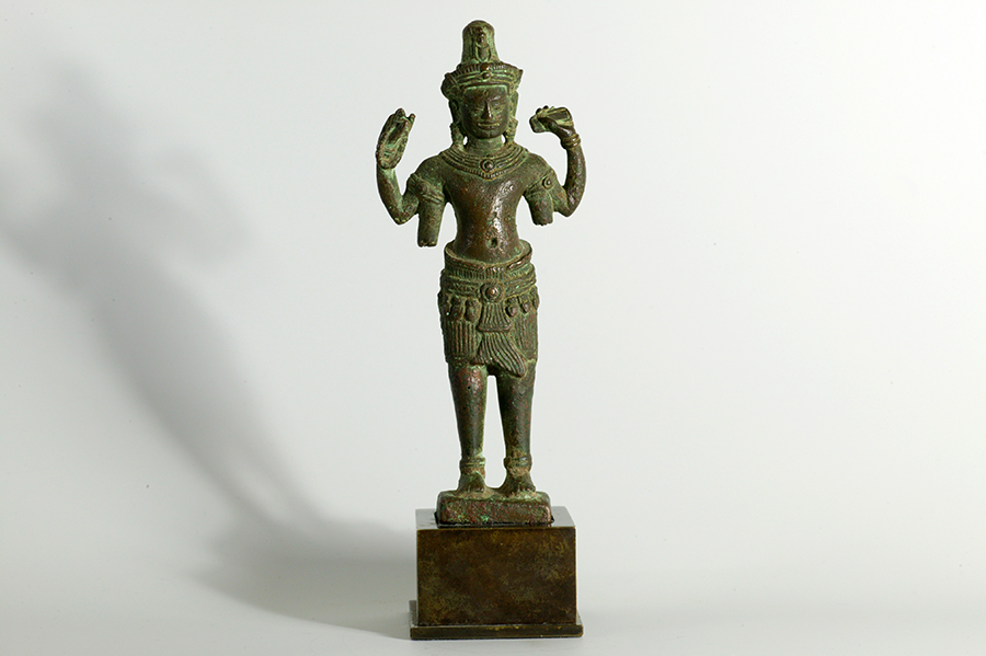 アンティーク　クメール　　青銅製観音菩薩立像(ロケシュバラ又はアバロキシュテシュバラ)