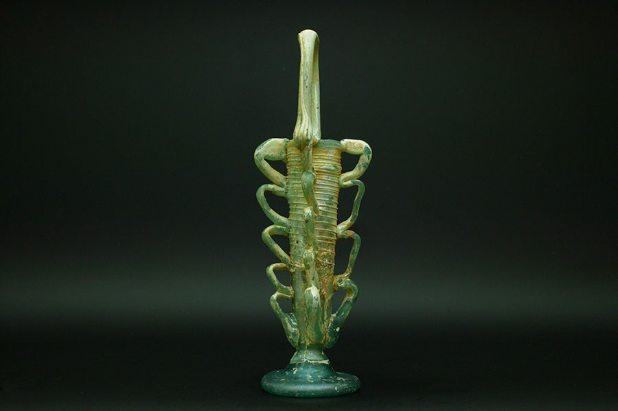 アンティーク　古代ローマ　ガラス瓶　バルサマリウム