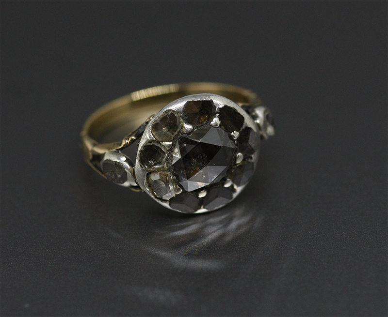 Antique Gallery Soleil アンティークジュエリー 18世紀 喪のリング 黒いダイヤモンド