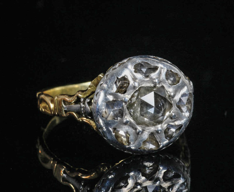 アンティークジュエリー　1750年〜1770年　いにしえのローズカットダイヤモンド　リング