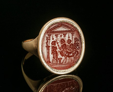 アンティークジュエリー インタリオ 18世紀 リング 指輪 コーネリアン