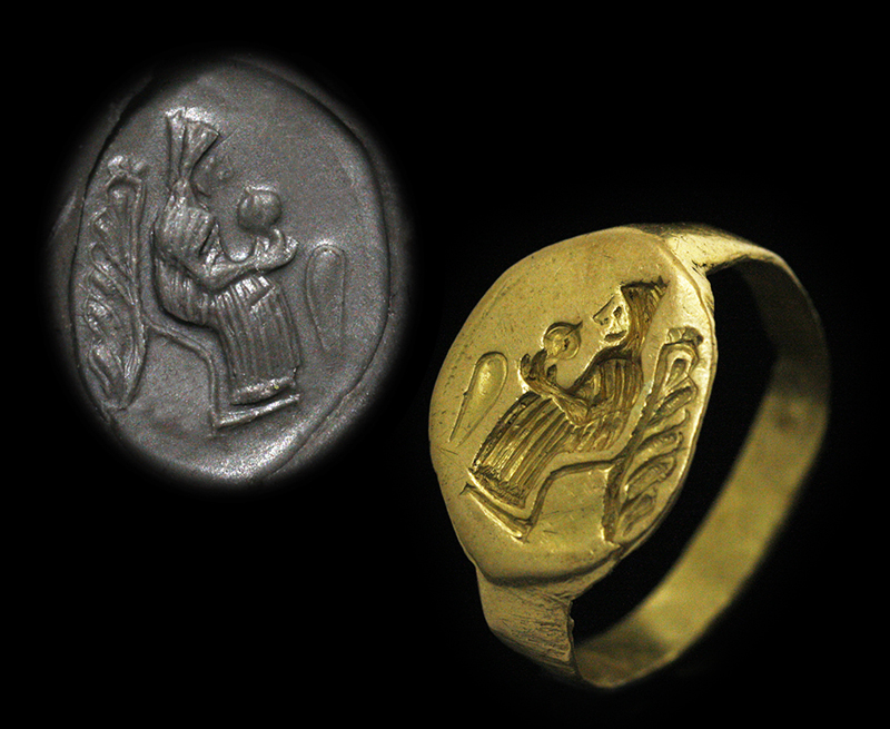 紀元前4世紀 アケメネス朝 女神 グレコペルシア ゴールド リング 指輪 アンティークジュエリー