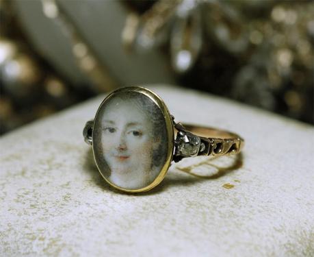 1750年頃　ミニアチュール　細密画　ダイヤモンド　リング