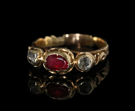 18世紀 真紅のルビー ダイヤモンド リング 指輪