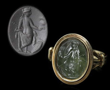 古代ローマ 1世紀 プラスマ インタリオ ウェヌス・ウィクトリクス リング 指輪