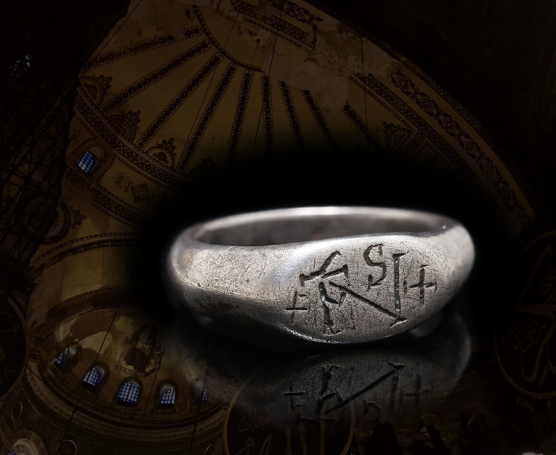 5世紀〜6世紀 ビザンチン or メロヴィング朝 モノグラム シルバー リング