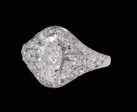 1.67ct ナベットカット ダイヤモンド アールデコ リング 指輪