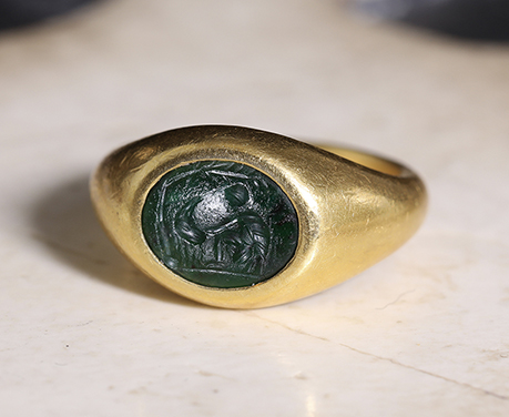 古代ローマ1世紀 羊飼い インタリオ リング 指輪