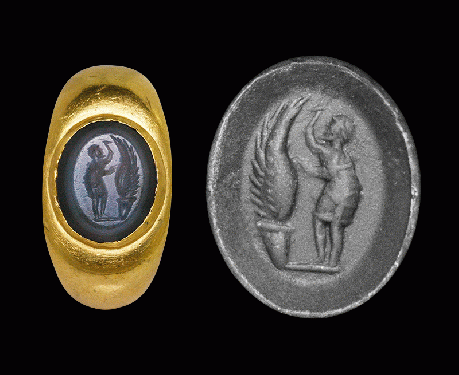 古代ローマ1世紀〜2世紀 22k 19.5g ダイダロス ニコロ インタリオ リング 指輪