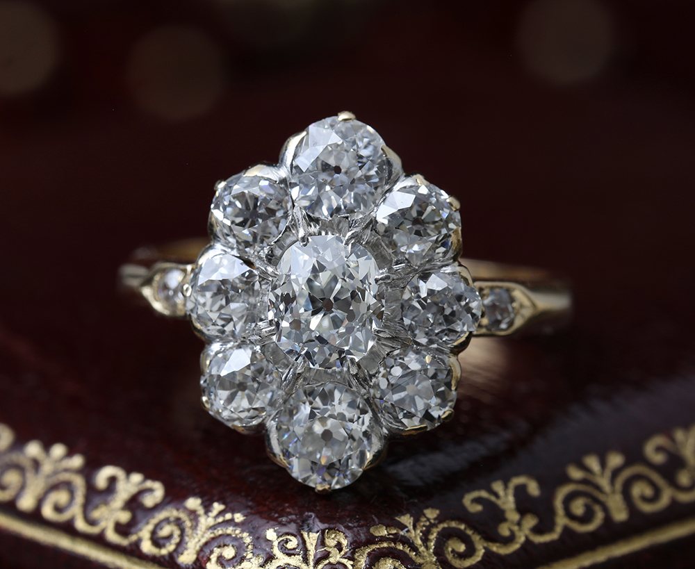 合計約1.6ct ポンパドール ダイヤモンド ゴールド リング 指輪