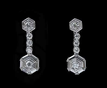 1930年 アールデコ ダイヤモンド プラチナ ピアス