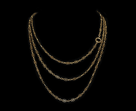 18k 142.6cm 25.8g ゴールド ロングチェーン ネックレス