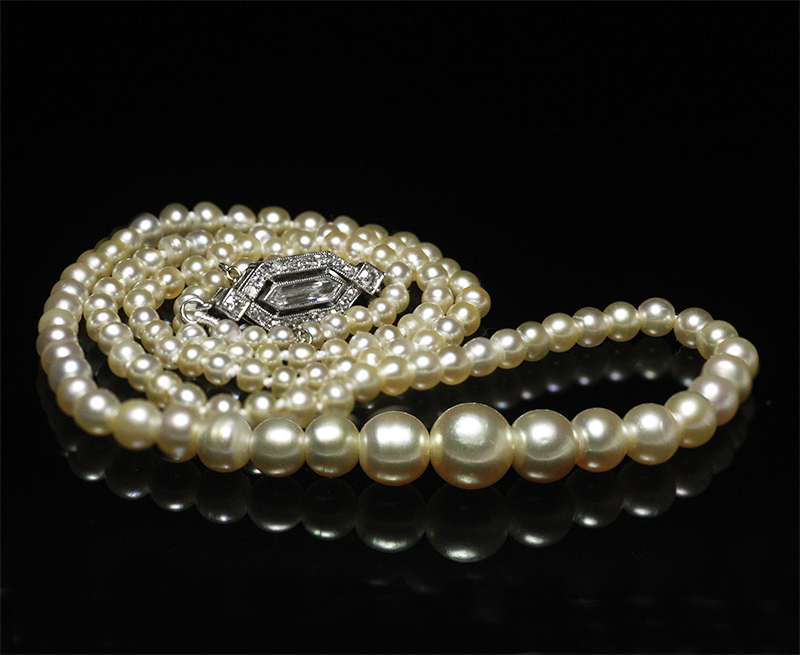 新品　高品質　天然真珠　ネックレス　プラチナカラータイプ　パヴェ　高見え　豪華