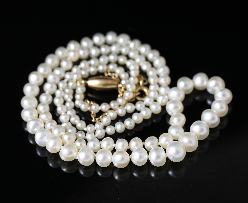 天然真珠 純白 5mm珠 ネックレス 18k