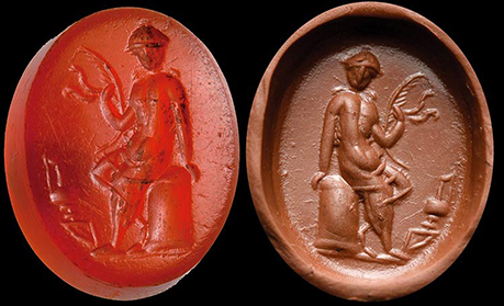 古代ローマ1世紀〜2世紀　時を超えてこちらを見つめるヴィクトリー　オレンジコーネリアン　インタリオ  リング