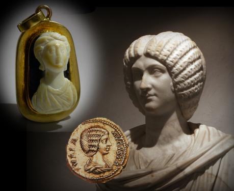 古代美術　古代ローマ2世紀　カメオ　古代ローマ皇帝ルキウス・セプティミウス・セウェルスの妻　Julia Domna ユリア・ドムナ　J・KUGEL
