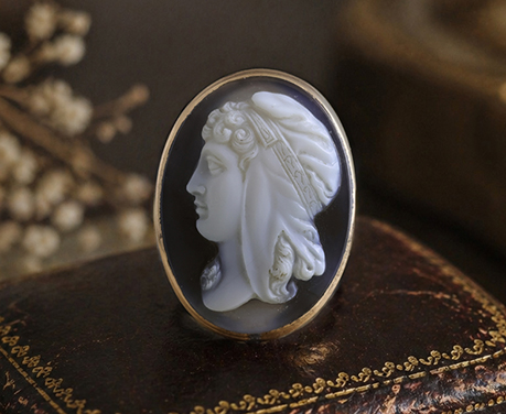 イタリア1800年頃 トロイアの王子 パリス カメオ リング 指輪