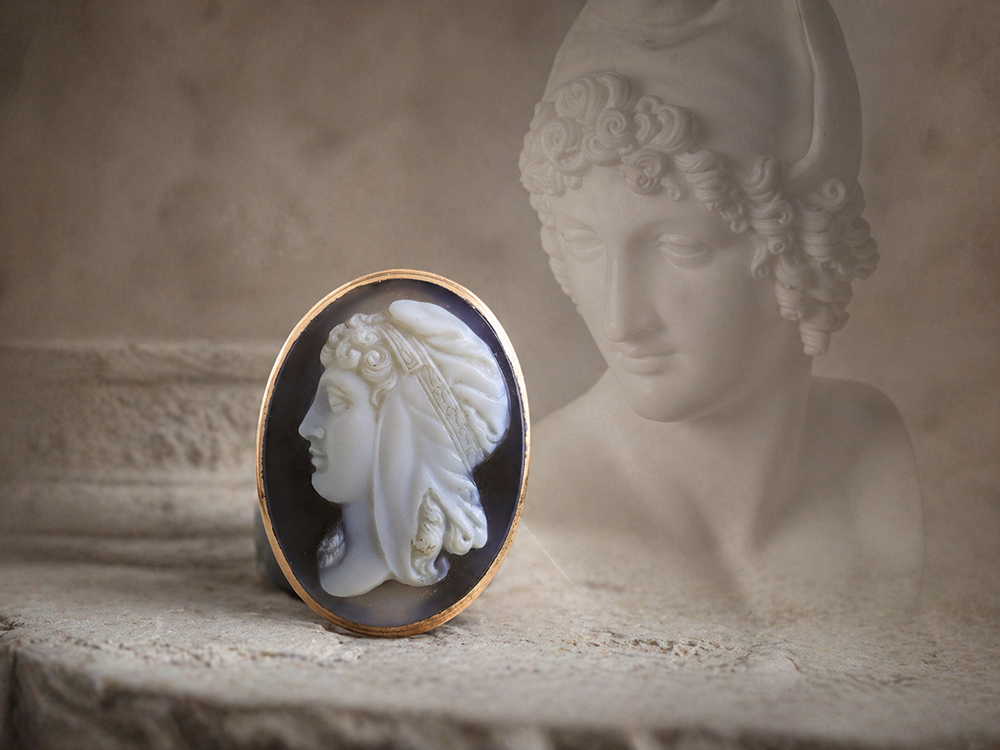 イタリア1800年頃 トロイアの王子 パリス カメオ リング 指輪