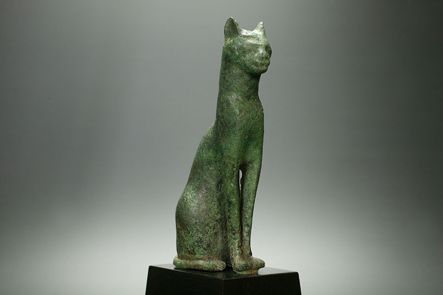 古代エジプト　第26王朝　青銅製　猫