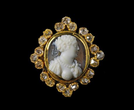 貴婦人の肖像 ルネサンス カメオ  ダイヤモンド リング 指輪　アンティークジュエリー