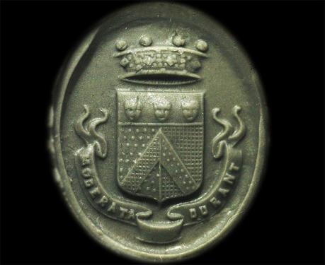 19世紀　紋章リング　　de DURAND de LA CHATRE de TRIEVRES　家