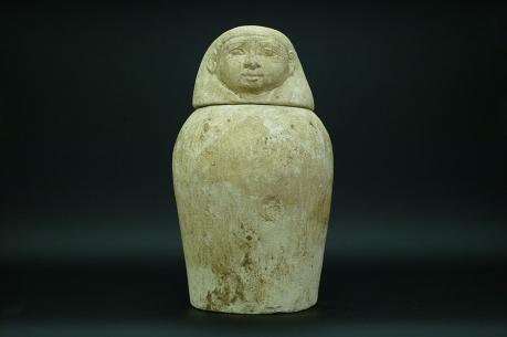 古代エジプト　カノプス壷　ライムストーン