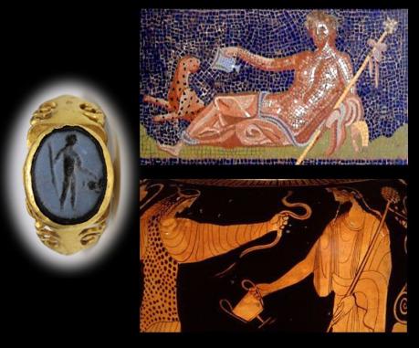 古代美術　ガロロマン3世紀　オールオリジナルリング　インタリオ　バッカス