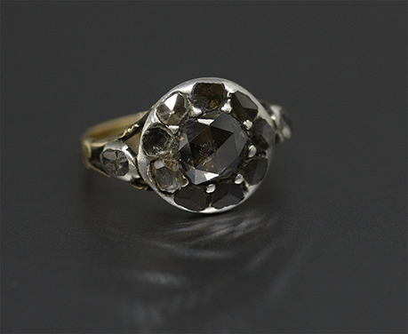 18世紀　喪のリング　黒いダイヤモンド