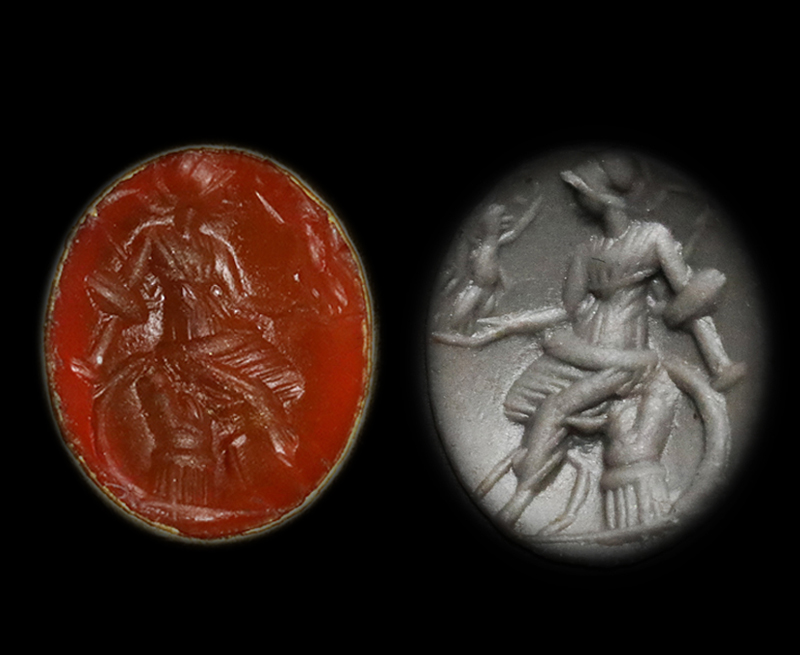 古代ローマ2世紀  アテナ ガーネット インタリオ  オレンジコーネリアン リング 指輪