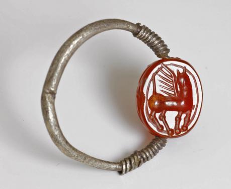紀元前3世紀　エトルスカン　ペガサス　スカラベ　オリジナル　シルバーリング