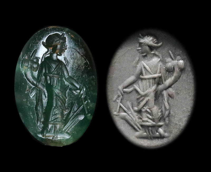 古代ローマ 1〜2世紀  インタリオ 豊穣の女神 フォルテュナ プラスマ