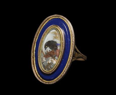 1798年〜1809年 鳥の羽 モザイク ゴールド リング　