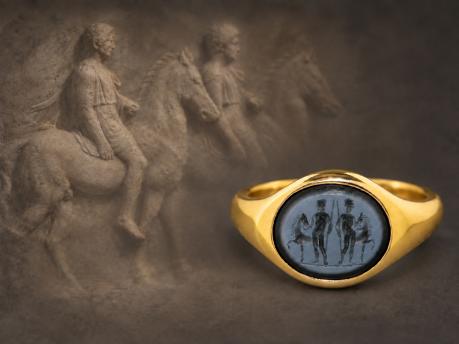 古代ローマ1世紀〜2世紀 ニコロ インタリオ ディオスクーロイ カストルとポルックス