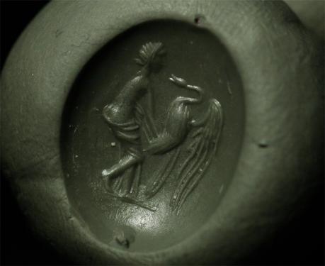 古代ローマ1世紀〜2世紀　インタリオ　レダと白鳥