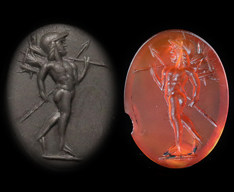 古代ローマ2世紀 マルスグラディウス コーネリアン インタリオ