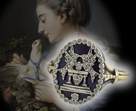 鳩と愛の祭壇 秘密のロケット ラブジュエリー リング 指輪　