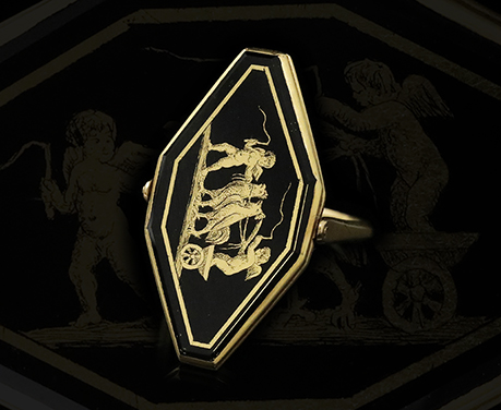 統領政府時代 新古典主義 エグロミゼ技法 エロテス 回転式リング 指輪　