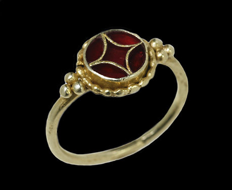 メロヴィング朝 7世紀 ガーネット 宝石のクロワゾネ  リング 指輪　アンティークジュエリー