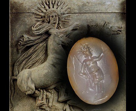 古代美術 古代ローマ2世紀 インタリオ アポロン神 Apollo Phoebus