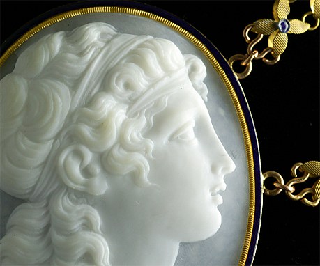 古代ギリシャ貴婦人 シェルカメオ 1800年頃
